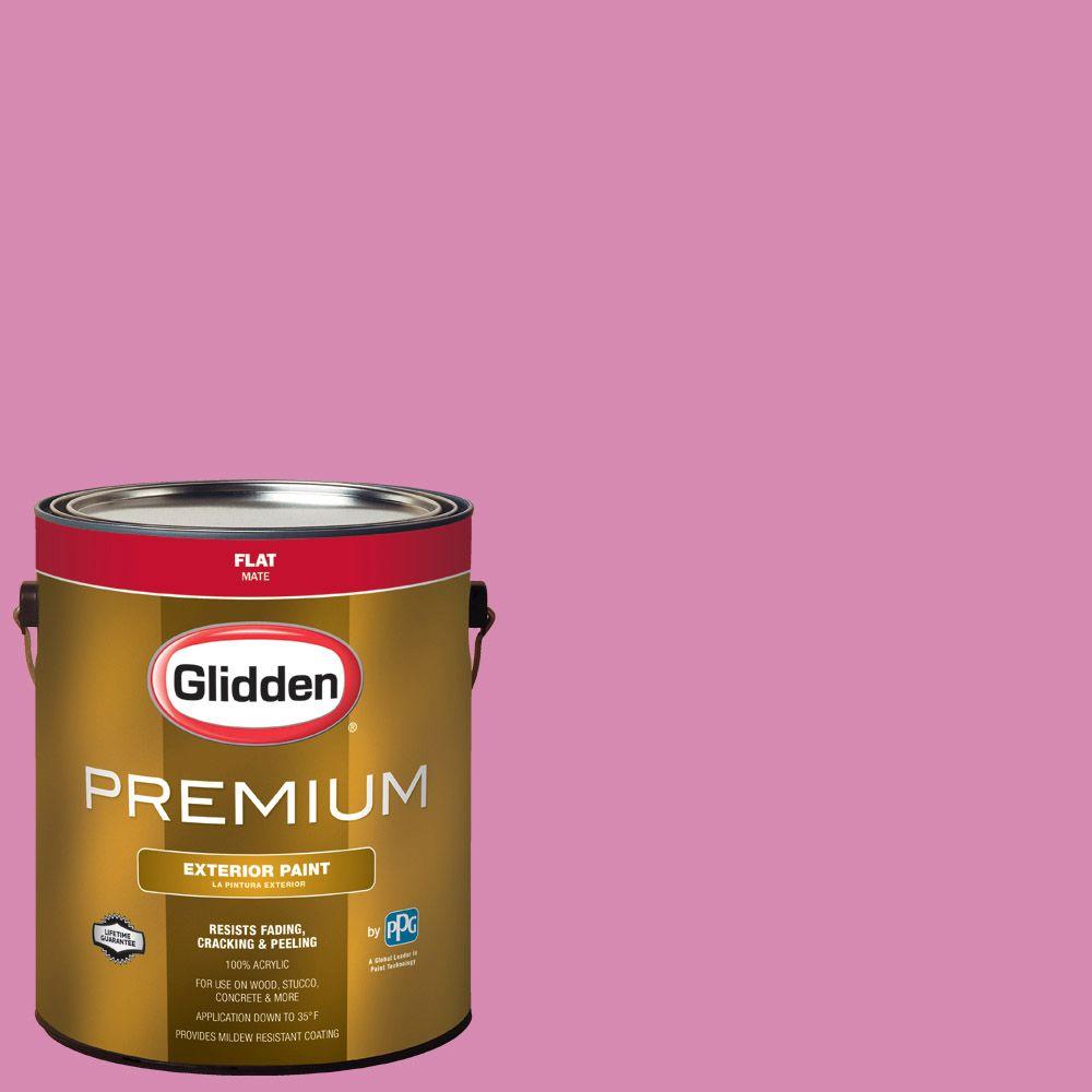 Glidden Premium 1gal. HDGR02 Raspberry Pink Flat Latex Exterior Paint