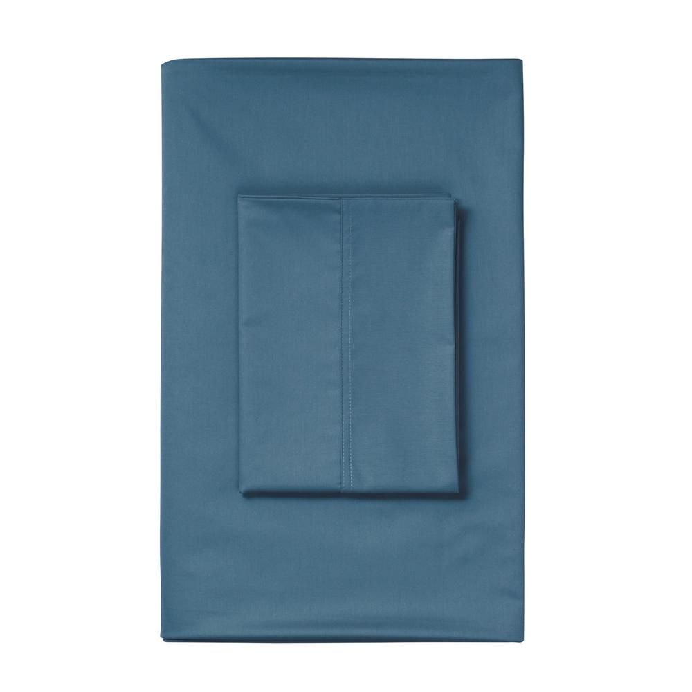 The Company Store Steel Blue Solid 450 Thread Count Wrinkle Free