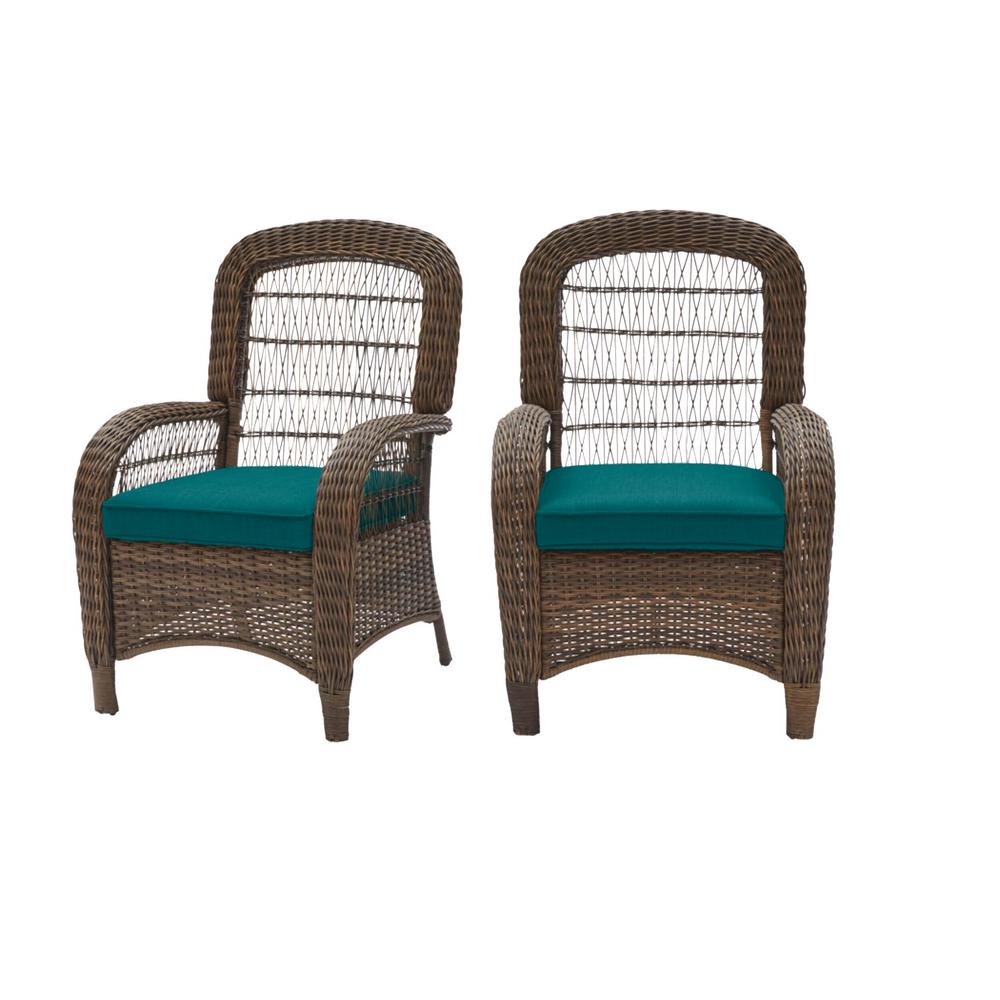 Patio Garden Furniture Sets Home Garden Hampton Bay Wicker Outdoor Ottoman Welted Blue Cushions Uv Protection Brown 360idcom Fr