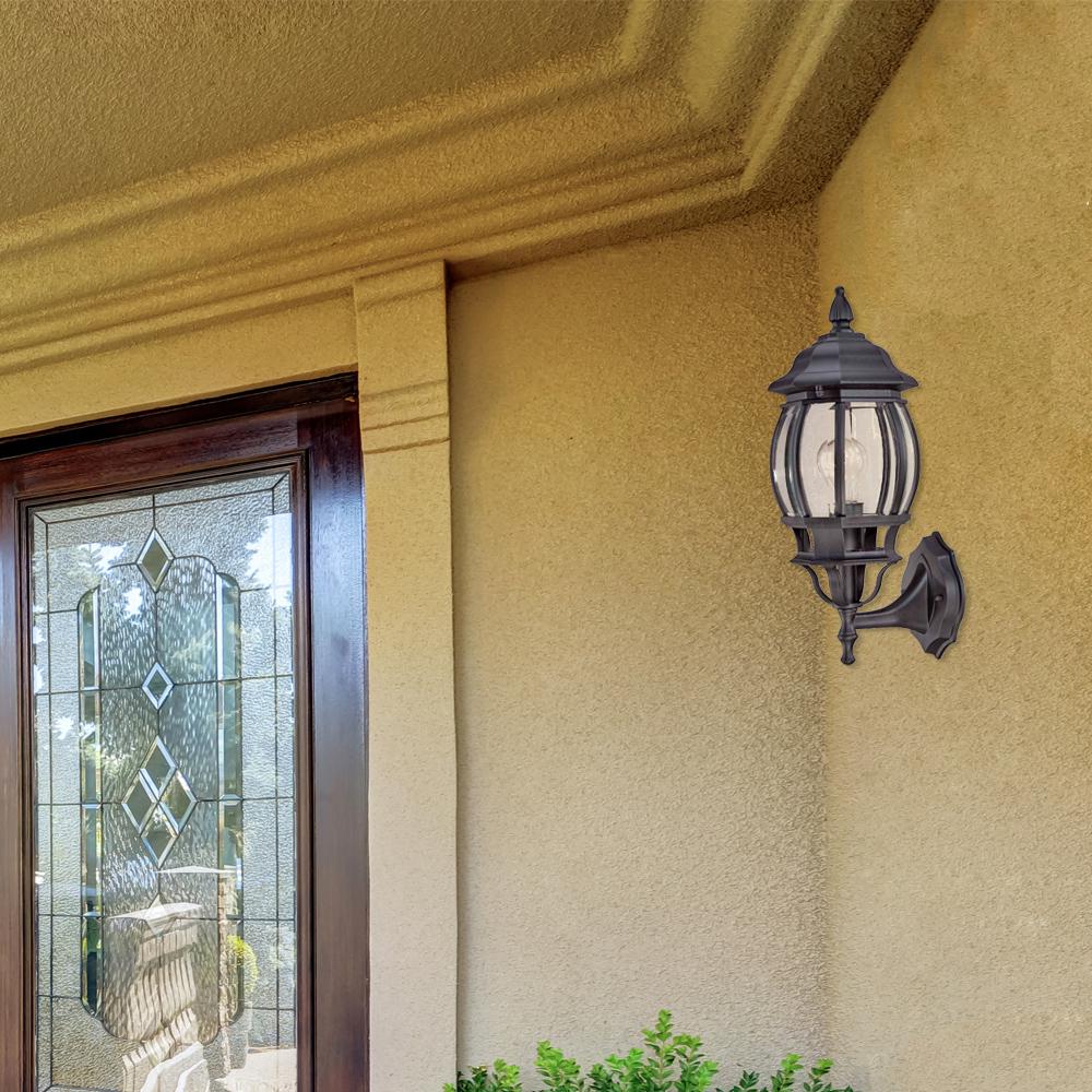 Hampton Bay 1 Light Black Outdoor Wall Lantern Sconce Hb7027 05 Light Black Outdoor Wall Lantern Sconce
