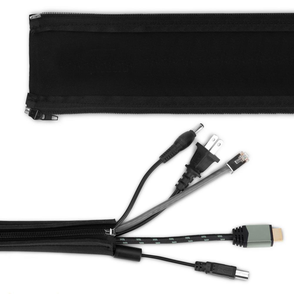 Cable Tidy Sleeves Cable Management Wire Tidy Protector de cable Spine//Snake Type DIY Flexible para el hogar y la oficina Organizador de cables 80 x 6 x 6 cm, redondo, blanco