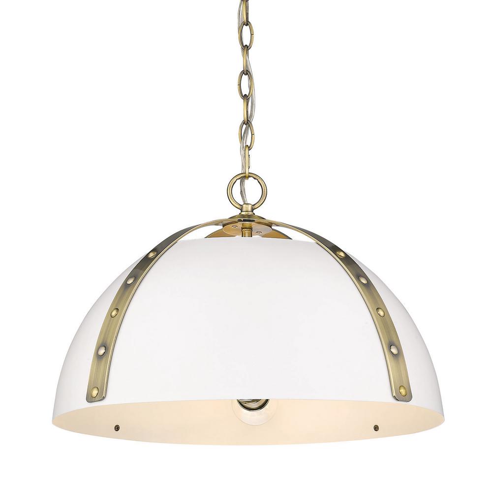 Golden Lighting Aldrich 3 Light Pendant In Aged Brass 6928 3p Ab Wht The Home Depot - Golden Lighting 3 Light Pendant Golden Lighting Aldrich 3 Light Pendant In Aged Brass 6928 3p Ab Wht The Home Depot - Golden Lighting 3 Light Pendant