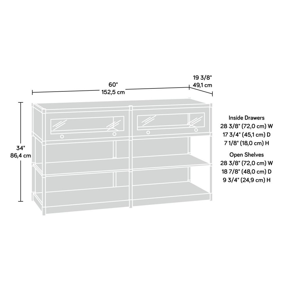 Sauder Barrister Lane Salt Oak Entertainment Credenza 421458 The