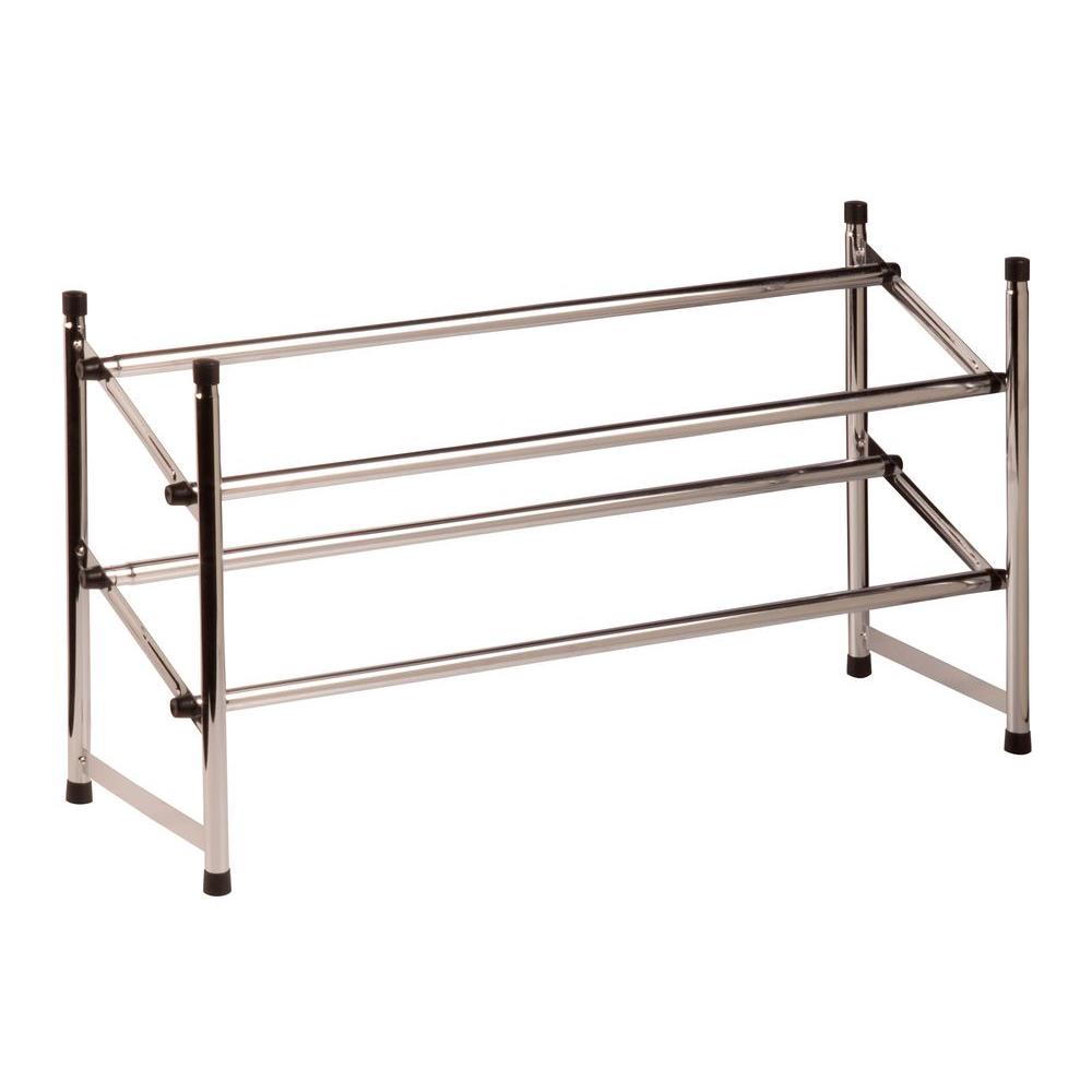 HoneyCanDo 12Pair Expandable Shoe Rack in ChromeSHO01170 The