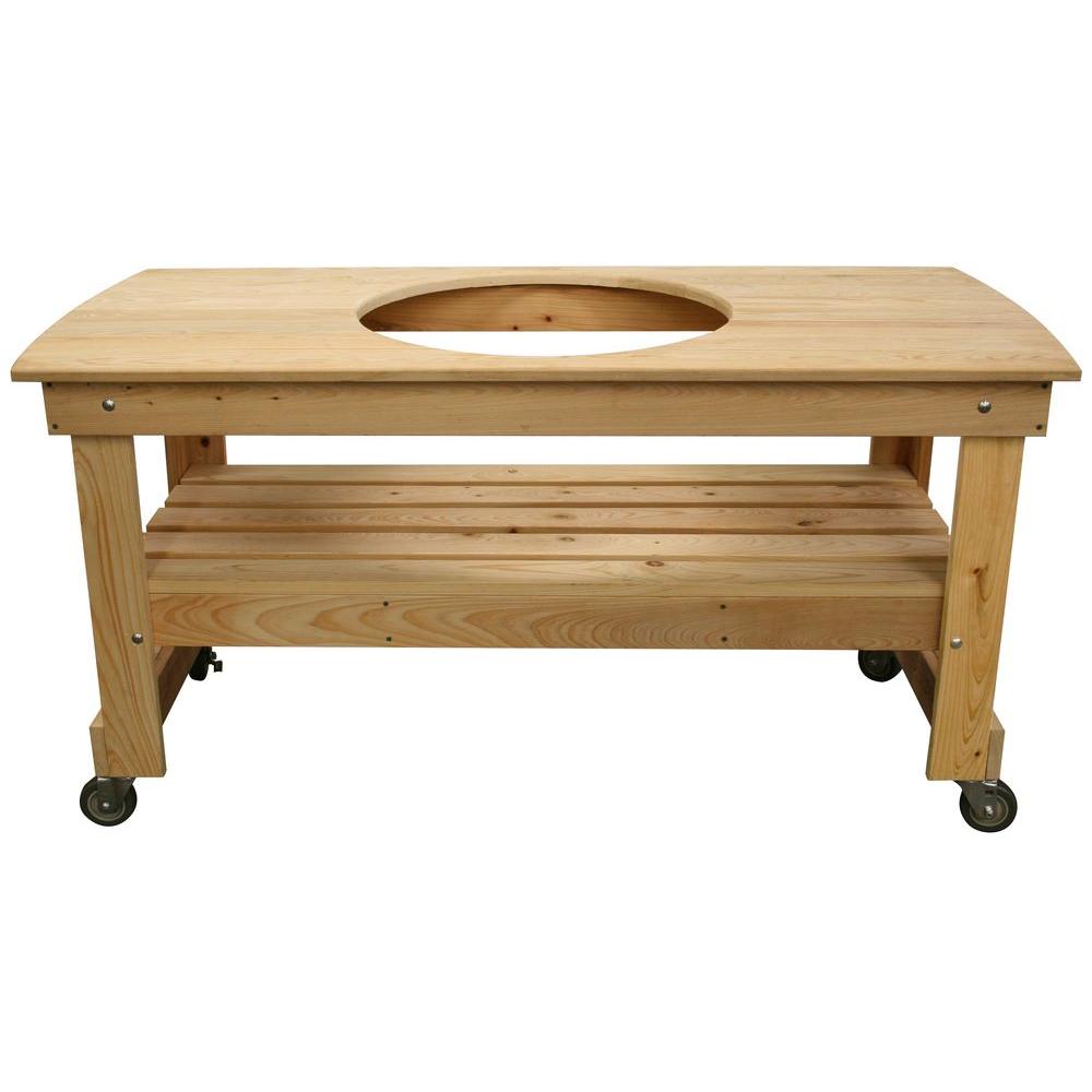Vision Grills Large Cypress Wood Kamado Table with CenteredVGHTCLCU1
