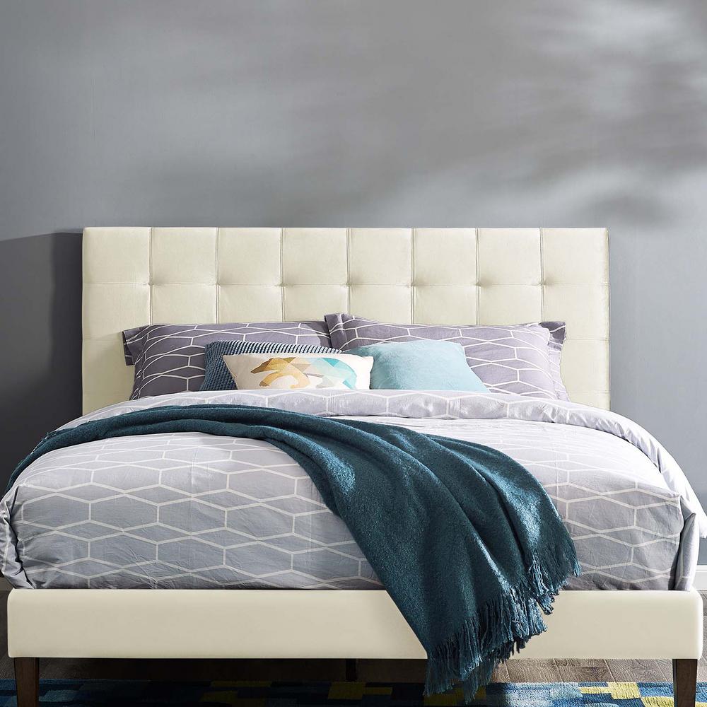 HODEDAH Gray Twin Fabric Upholstered Tufted Rectangular Headboard ...