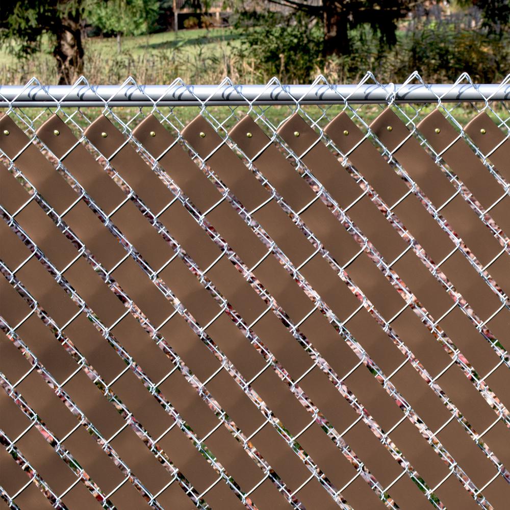 W Economy Woven Vinyl Chain Link Fence Slats Panel Weave Brown 4 ft H x