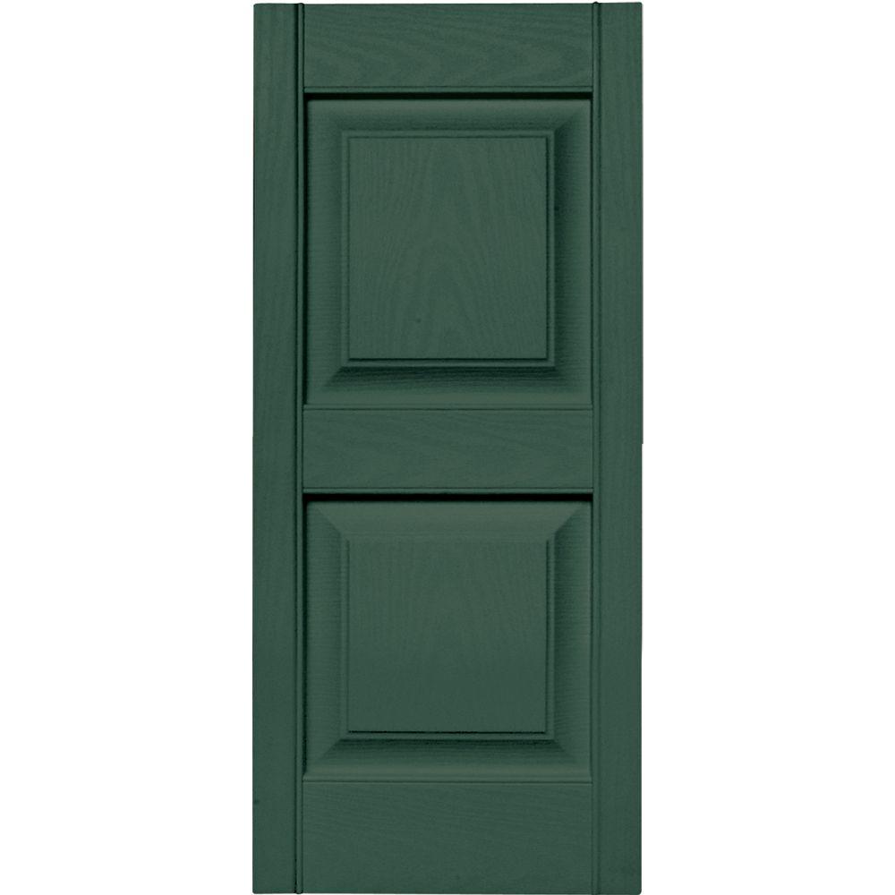 Builders Edge 15 in. x 35 in. Raised Panel Vinyl Exterior Shutters Pair