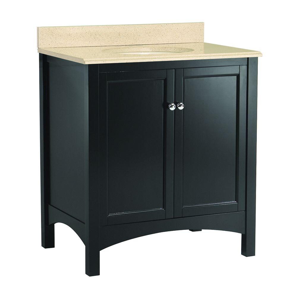 Foremost Haven 31 in. W x 22 in. D Vanity in Espresso with Colorpoint