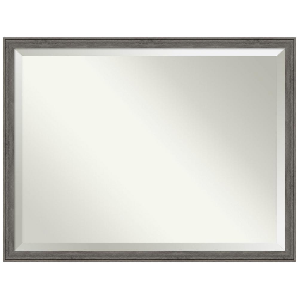 Amanti Art Regis Barnwood 42 62 In X 32 62 In Rustic Rectangle Framed Grey Narrow Bathroom Vanity Wall Mirror Dsw5247150 The Home Depot