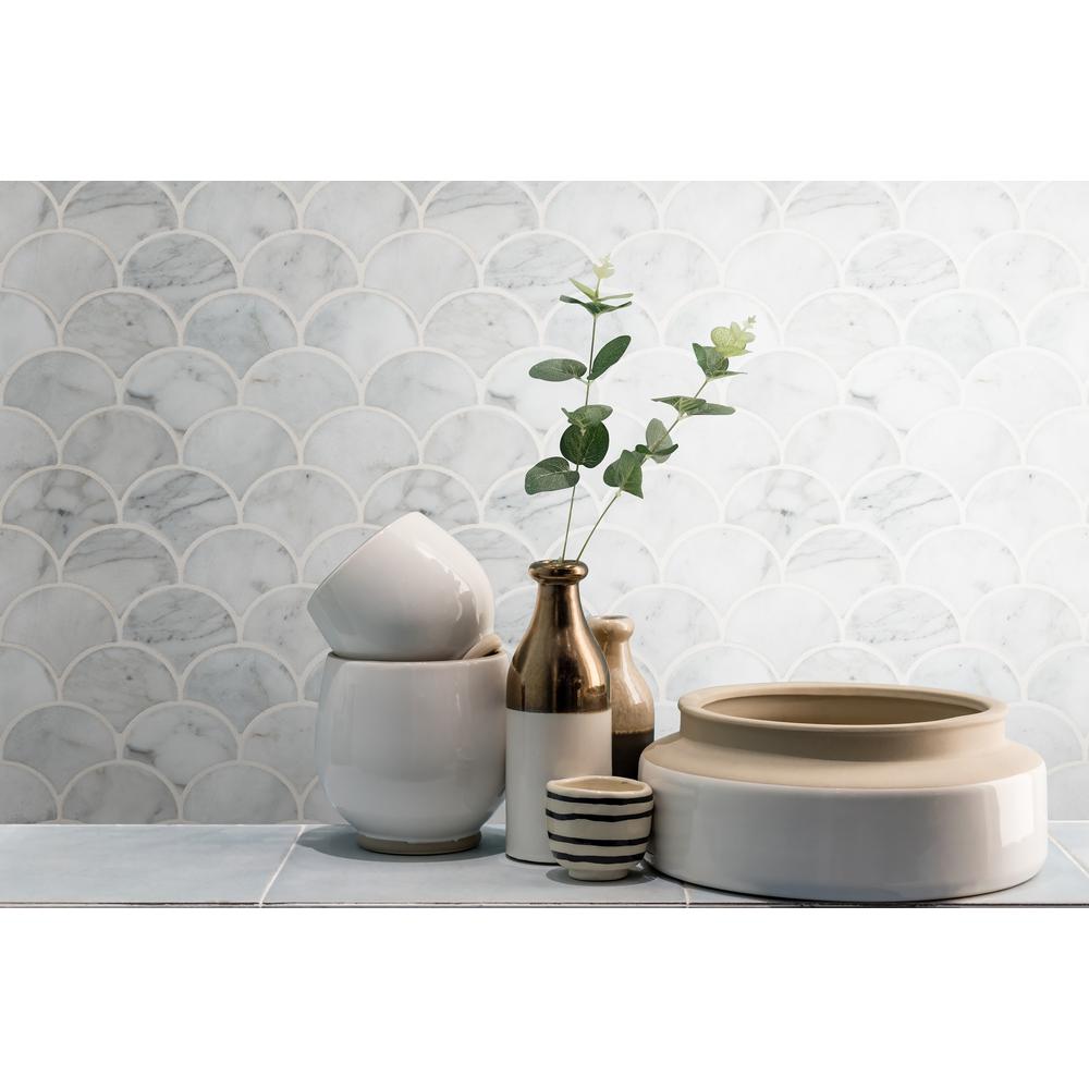 scallop calacatta 10mm mesh