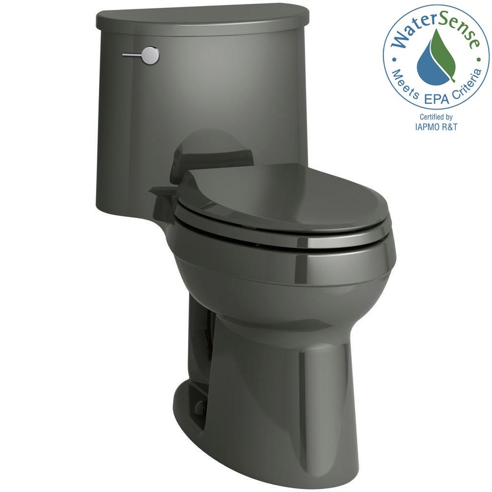 KOHLER Adair Comfort Height 1 Piece 1 28 GPF Single Flush Elongated   Thunder Grey Kohler One Piece Toilets K 3946 58 64 1000 