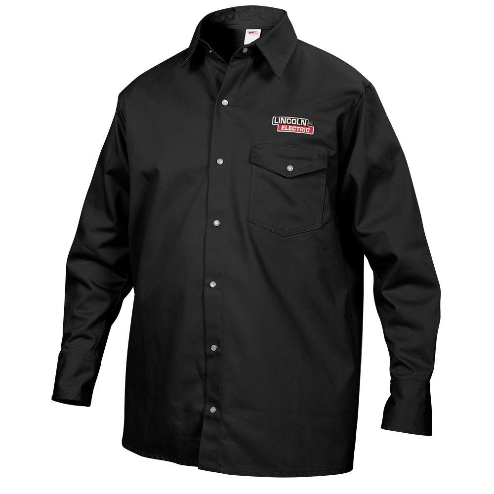 Lincoln Electric Male Large Black Cloth Welding Shirt Kh809l The