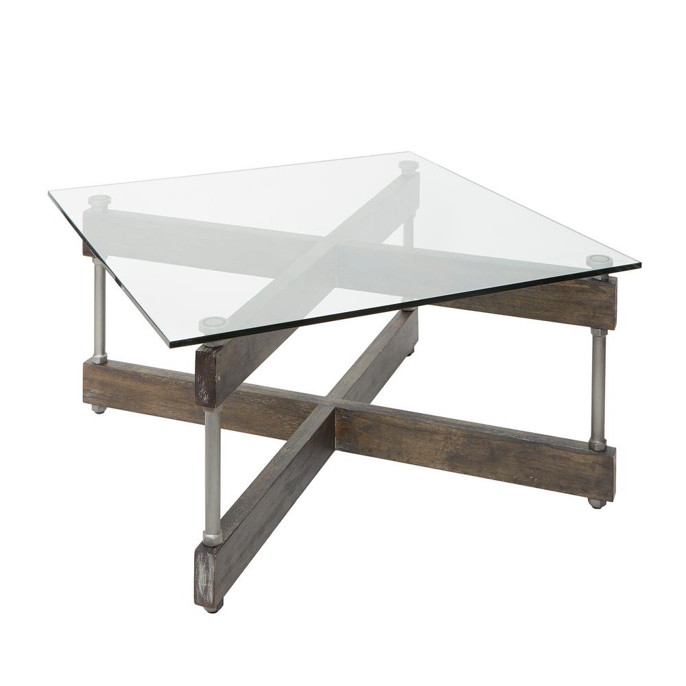 Silverwood Furniture Reimagined Garth X Beam Black Square Glass