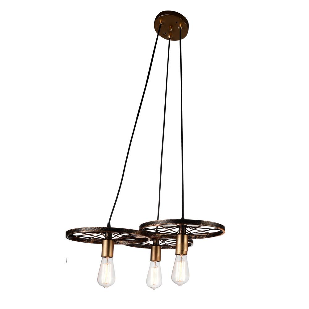 Cwi Lighting Ravi 3 Light Black Gold Chandelier 9699p25 194 Cwi Lighting Ravi 3 Light Black Gold Chandelier