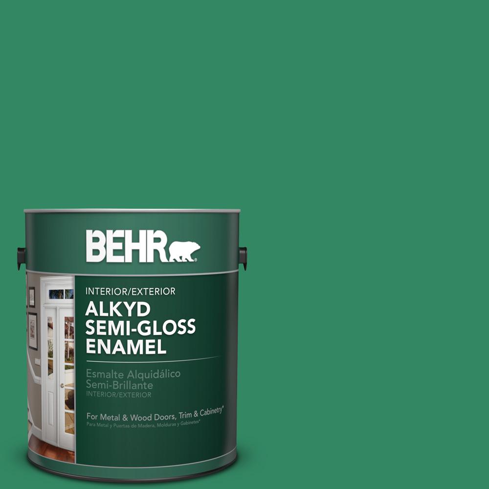 BEHR 1 gal. P4206 Exquisite Emerald SemiGloss Enamel Alkyd Interior