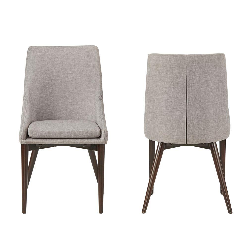 Smoke Kitchen Dining Room Furniture The Home Depot Leton Smoke Linen Dining Chair Set Of 2