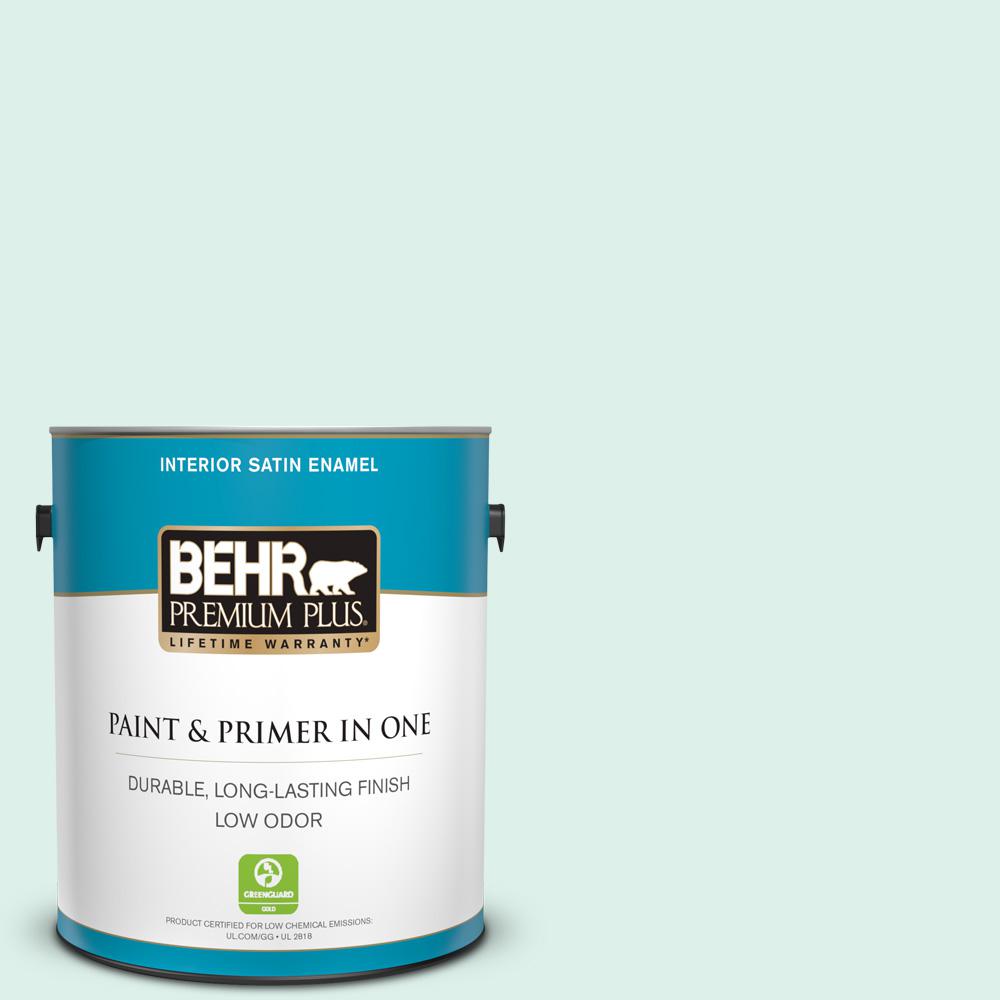 Behr Premium Plus 1 Gal 490c Ice Cube Satin Enamel Low Odor 490c 1 Ice Cube Satin Enamel Low Odor