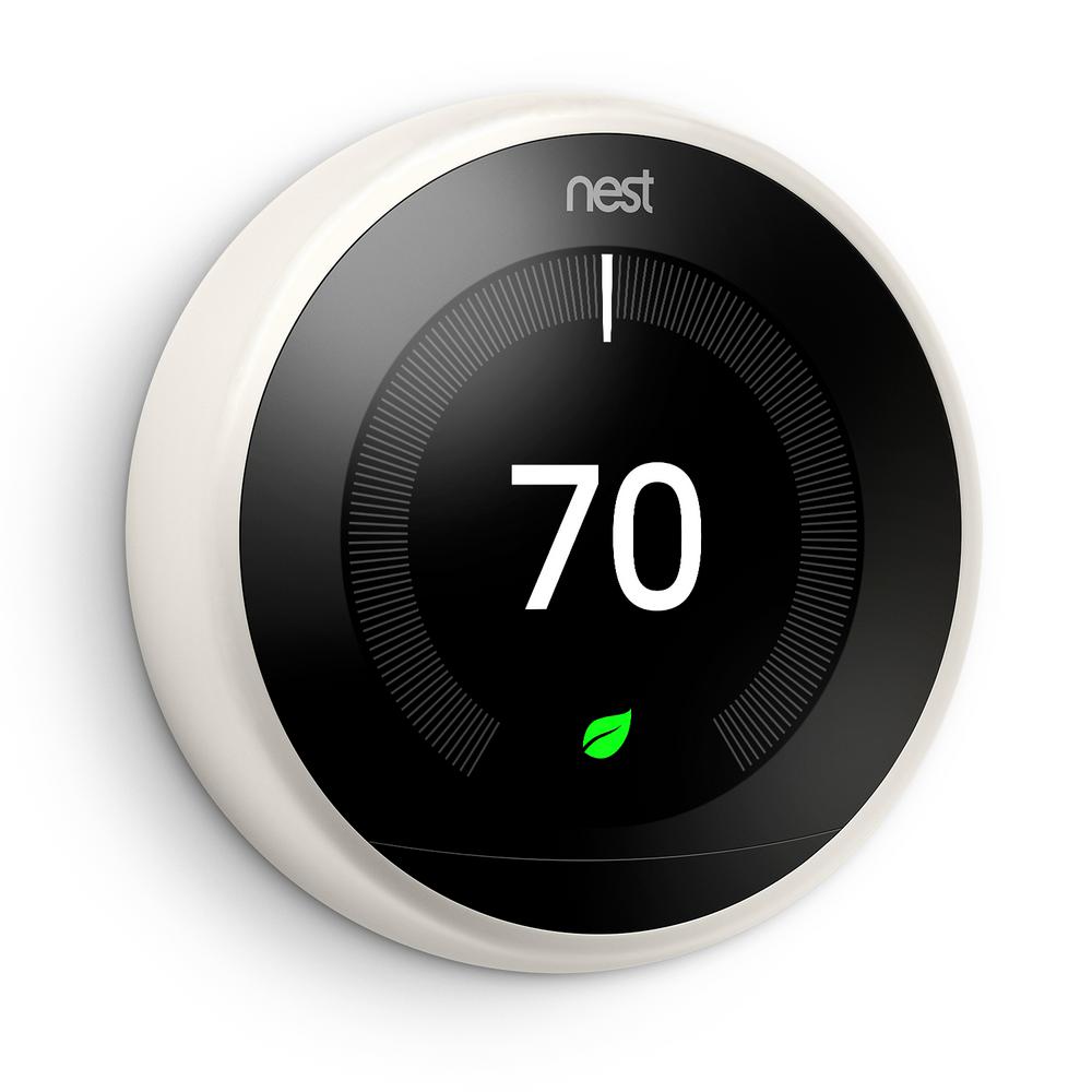 Nest 3rd Generation Learning Thermostat WhiteT3017US The Home Depot