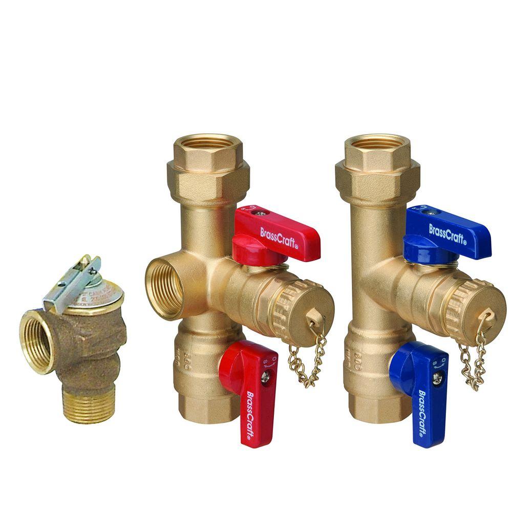 BrassCraft 3/4 in. IPS x 3/4 in. IPS Tankless Water Heater Service Valves with 200,000 BTU