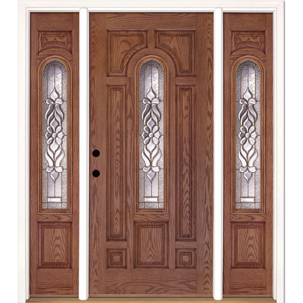 Feather River Doors 63.5 in.x81.625in.Lakewood Brass Center Arch Lt ...