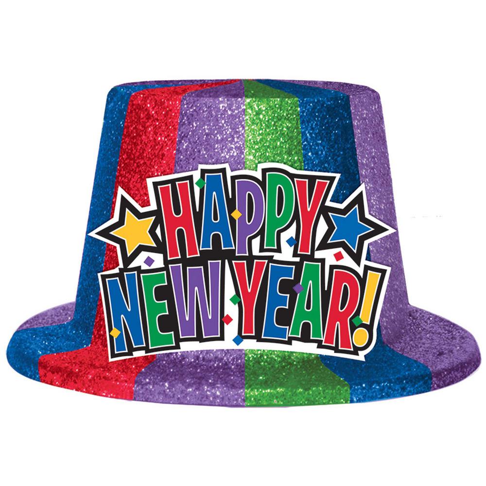 Amscan New Year's 5 in. Jewel Tone Glitter Top Hat (3-Pack)-250523 ...