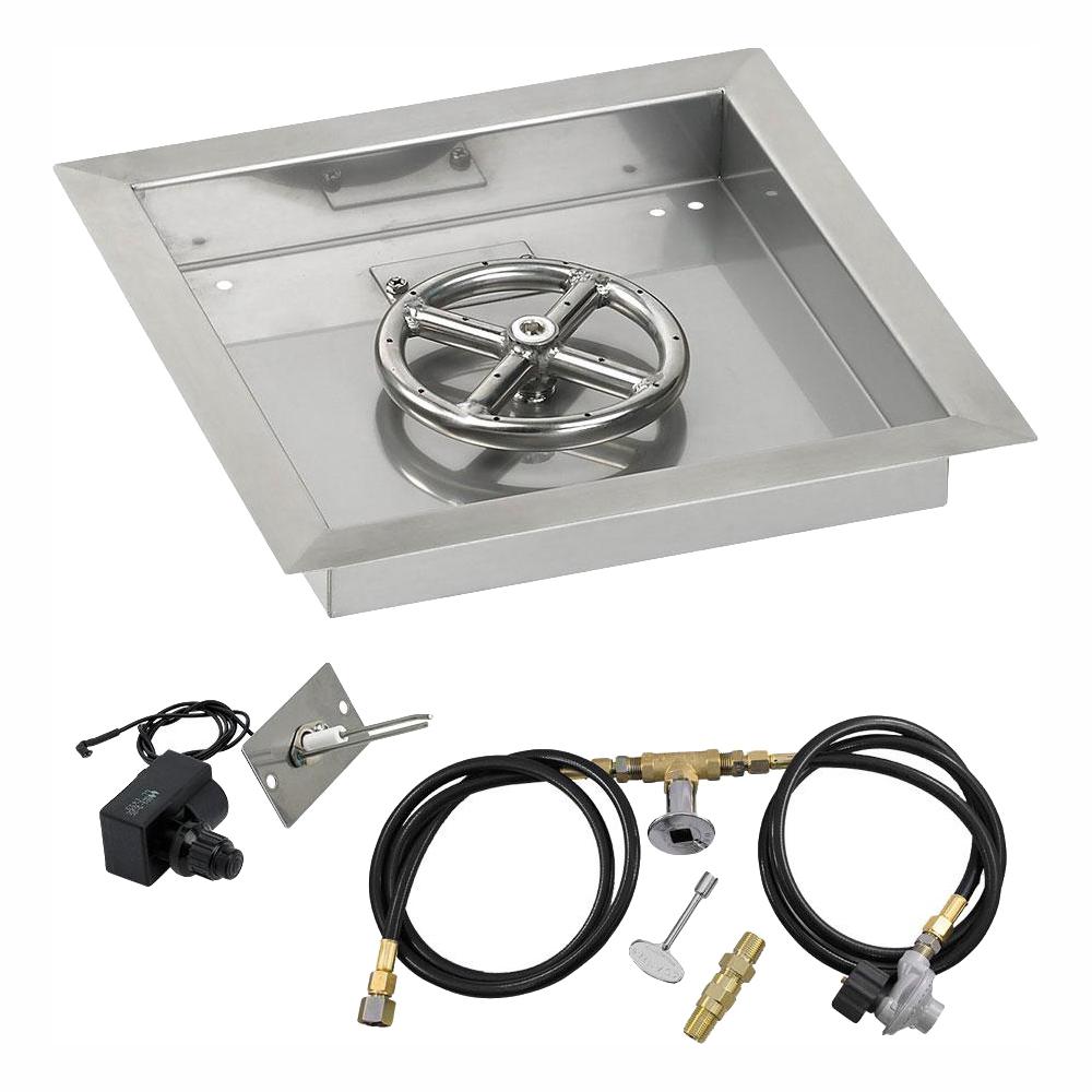 American Fire Glass 12 In Sq Stainless Steel Drop In Pan With
