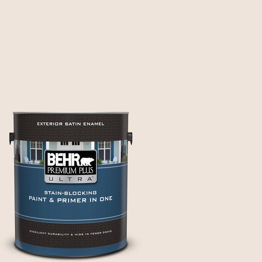 BEHR Premium Plus Ultra 1 gal. PPL74 Vellum Parchment Satin Enamel Exterior Paint and Primer