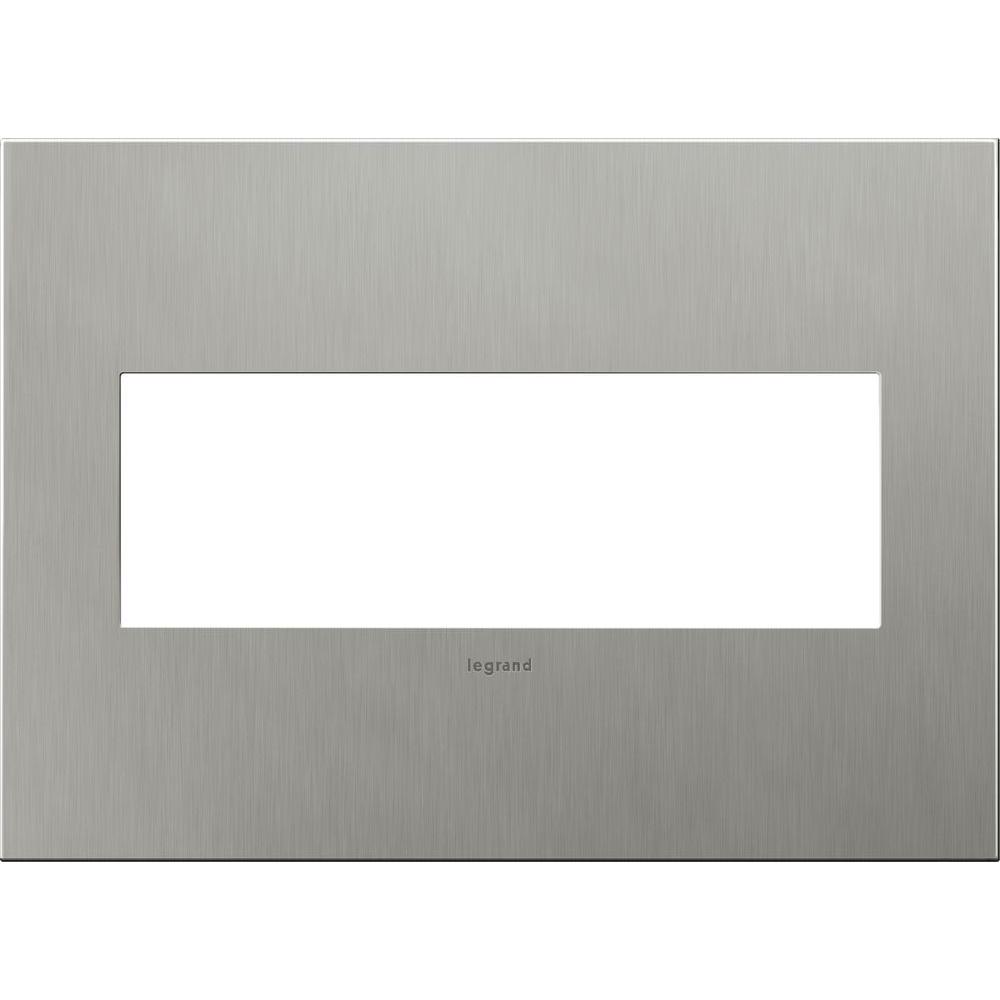 Legrand adorne 3 Gang 3 Module Wall Plate - Brushed Stainless Steel by Legrand adorne