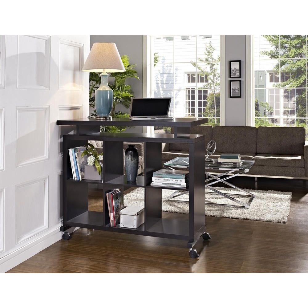 Altra Furniture Lincoln Espresso Standing Desk With Shelves