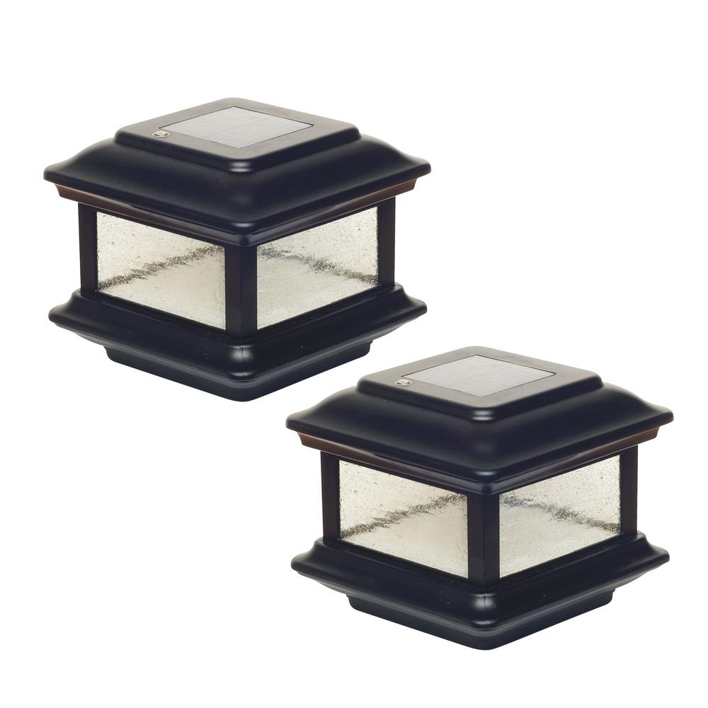 Stained Glass Outdoor Wellington Solar Post Cap Led Brilliant White Light 2 Pack Art Glass Apexlab Stained Glass