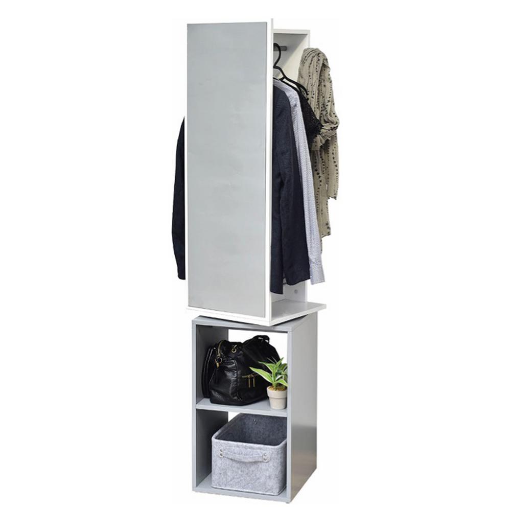 Evideco Modern D White And Gray Space Saving Entryway Organizer