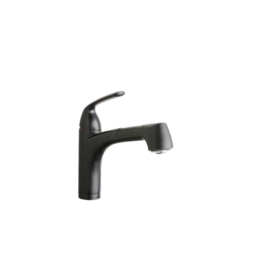 Elkay Gourmet Single Handle Pull Out Sprayer Bar Faucet In Oil Rubbed Bronze