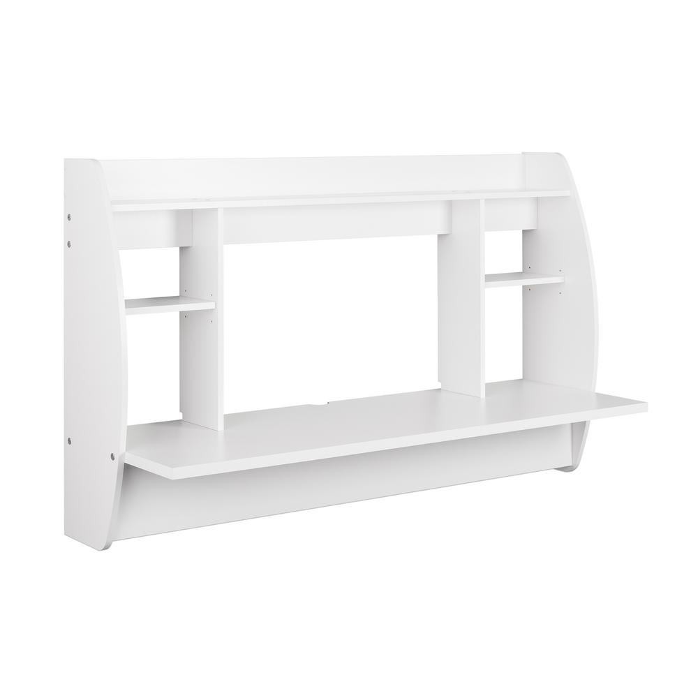 Prepac 58 25 In Double Wide White Floating Desk Wehw 03 1 The Home Depot