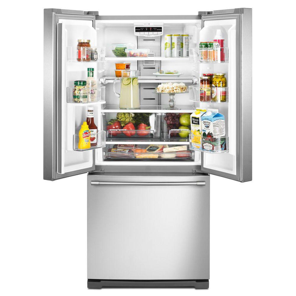 Maytag 20 Cu Ft French Door Refrigerator In Fingerprint Resistant Stainless Steel Mff2055frz The Home Depot