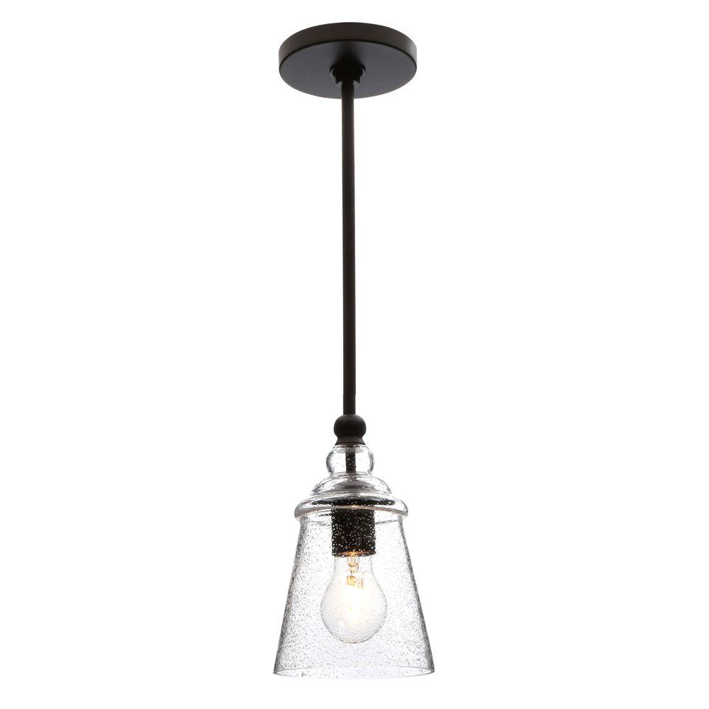 Bronze Glass Pendant Light w 1 light oil rubbed bronze pendant