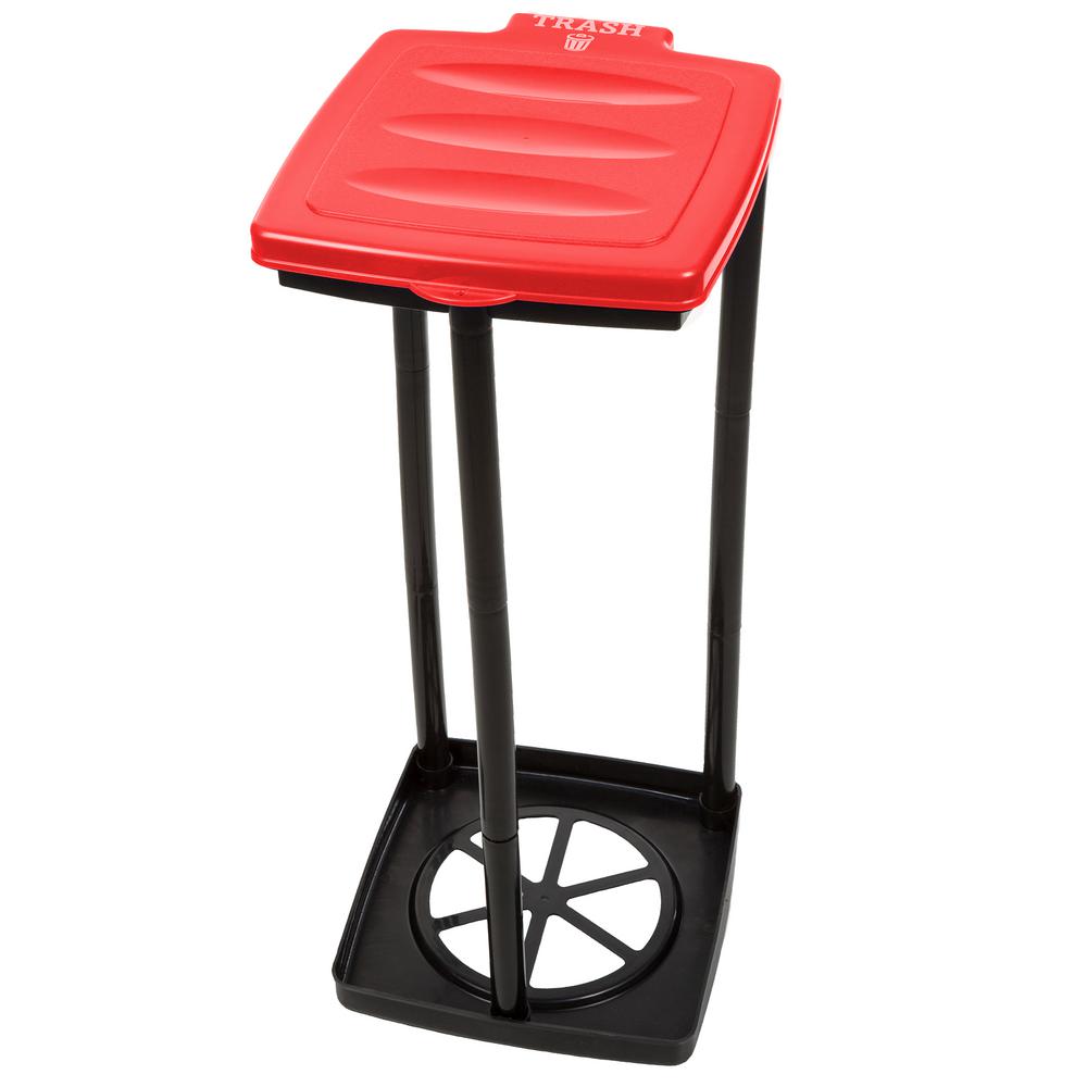 Wakeman 13 Gal Red Portable Garbage Trash Bag Holder M450009 The Red Portable Garbage Trash Bag Holder