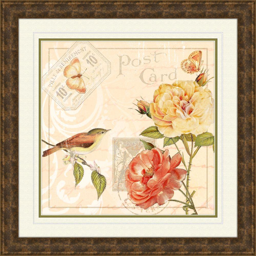 19.5 in. x 19.5 in. "Ivory Floral A" Framed Wall Art112813A The