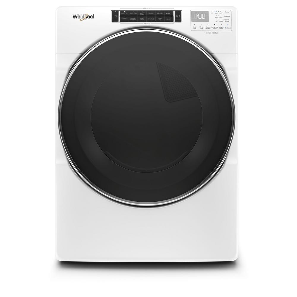 Whirlpool 7 4 Cu Ft 120 Volt White Stackable Gas Vented Dryer With Steam And Intuitive Touch Controls Energy Star Wgd8620hw The Home Depot