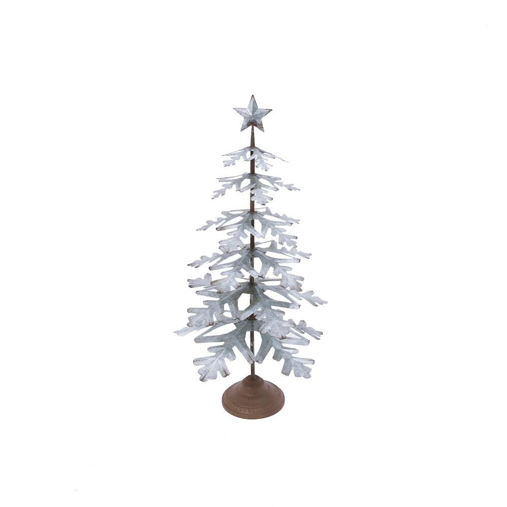 Gerson International 23 in. Holiday Galvanized Metal Tree with Star ...