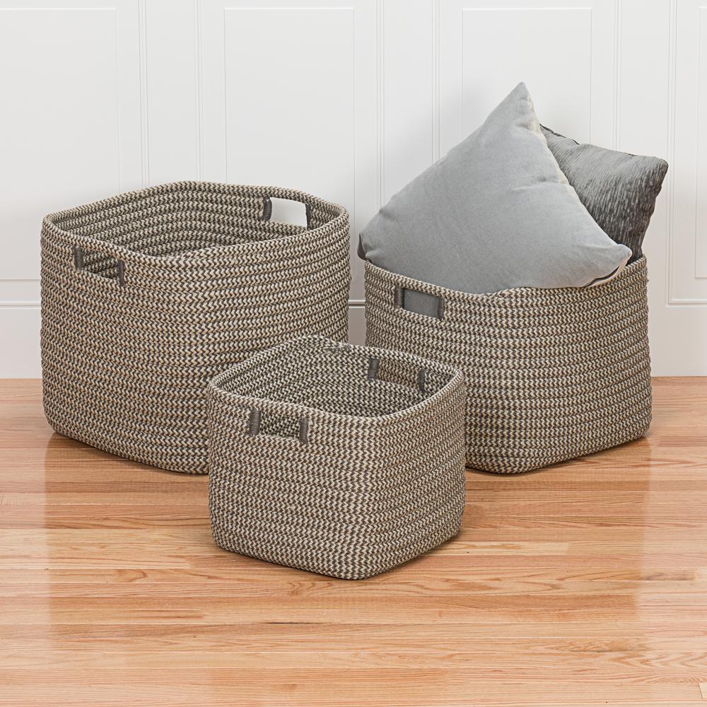 Grey 12 In X 12 In X 10 In Carter Square Polypropylene Braided Basket