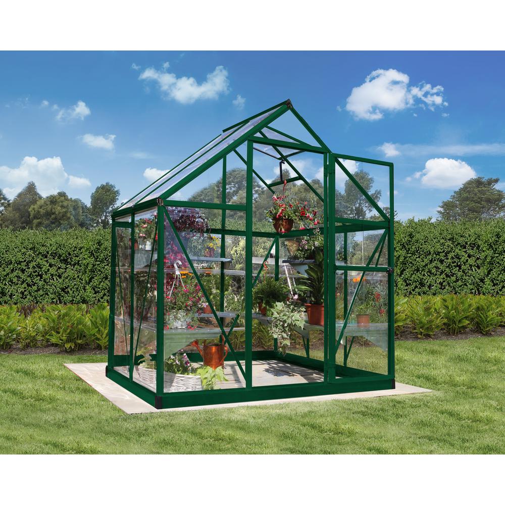 Palram Harmony 6 Ft X 4 Ft Polycarbonate Greenhouse In Green The Home Depot