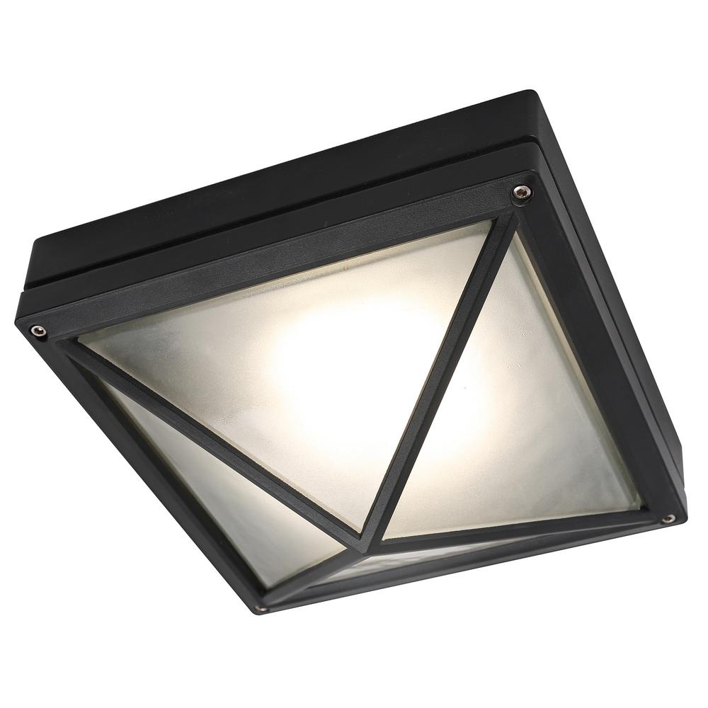 1 Light Integrated Led Flush Mount Ceiling Light In Black