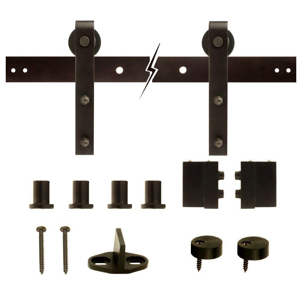 Everbilt 72 in. Dark Oil-Rubbed Bronze Strap Sliding Barn ...