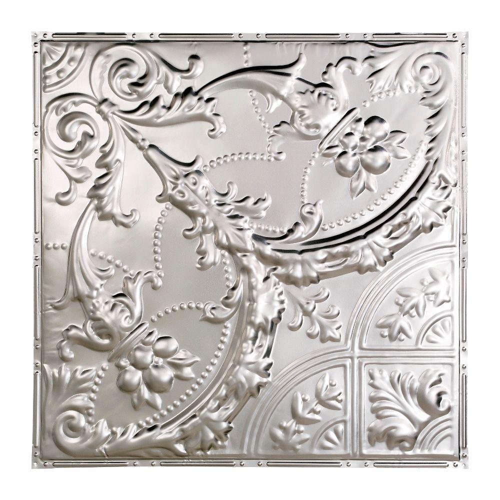 Great Lakes Tin Saginaw 2 Ft X 2 Ft Nail Up Tin Ceiling Tile In Unfinished