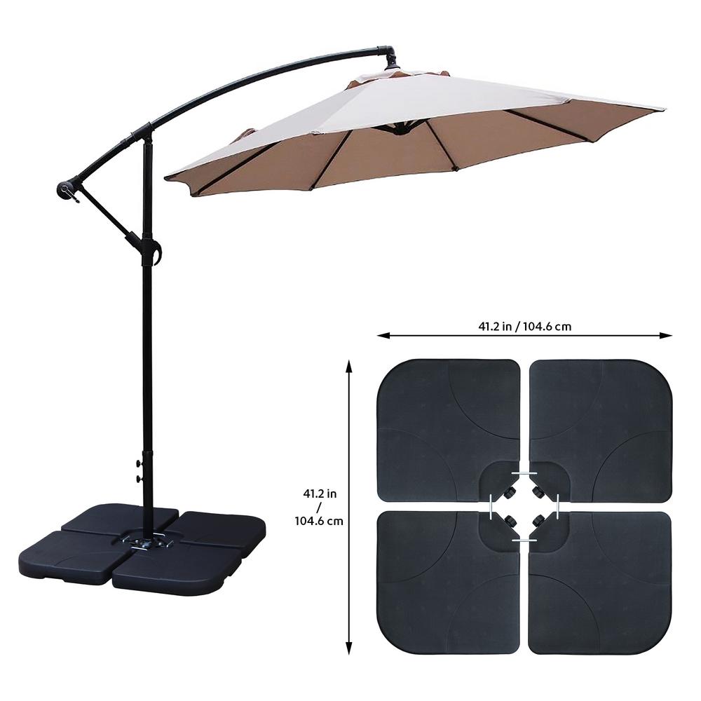 Maypex 130 Lbs Capacity Weighted Cantilever And Offset Patio Umbrella Base In Black 4 Piece 300293 The Home Depot