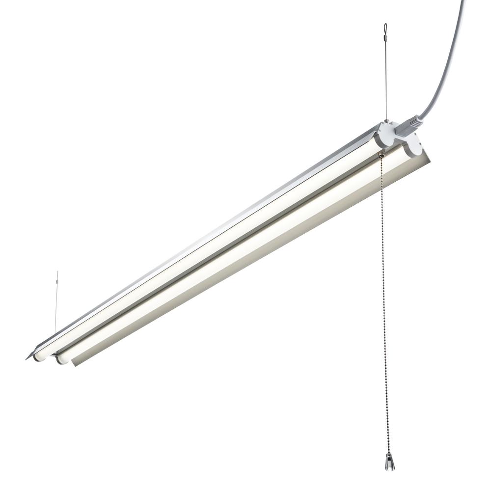 Commercial Electric 4 ft. 64Watt Equivalent White Integrated LED Shop Light 4000K Bright White