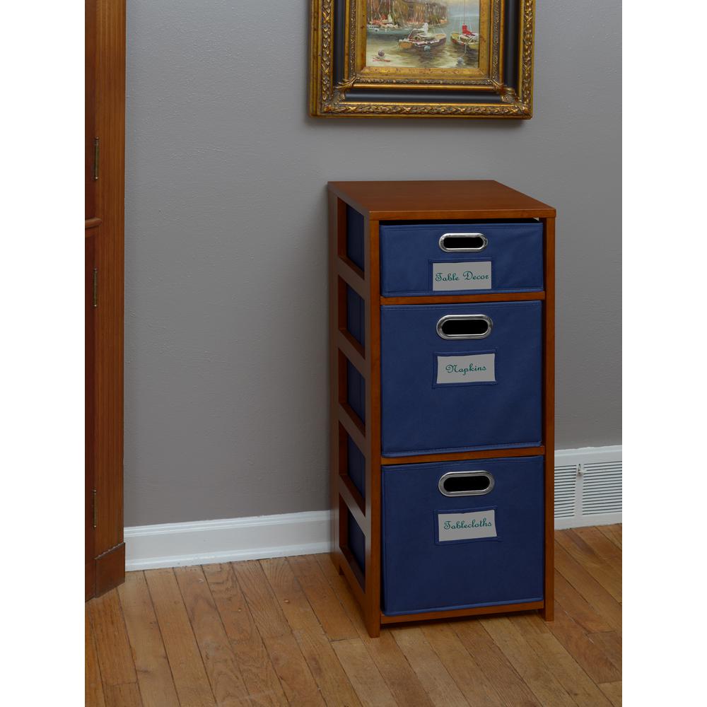 UPC 192357000007 product image for Flip Flop Cherry and Blue 3-Shelf Folding Bookcase and Storage Tote Set, Red/Blu | upcitemdb.com