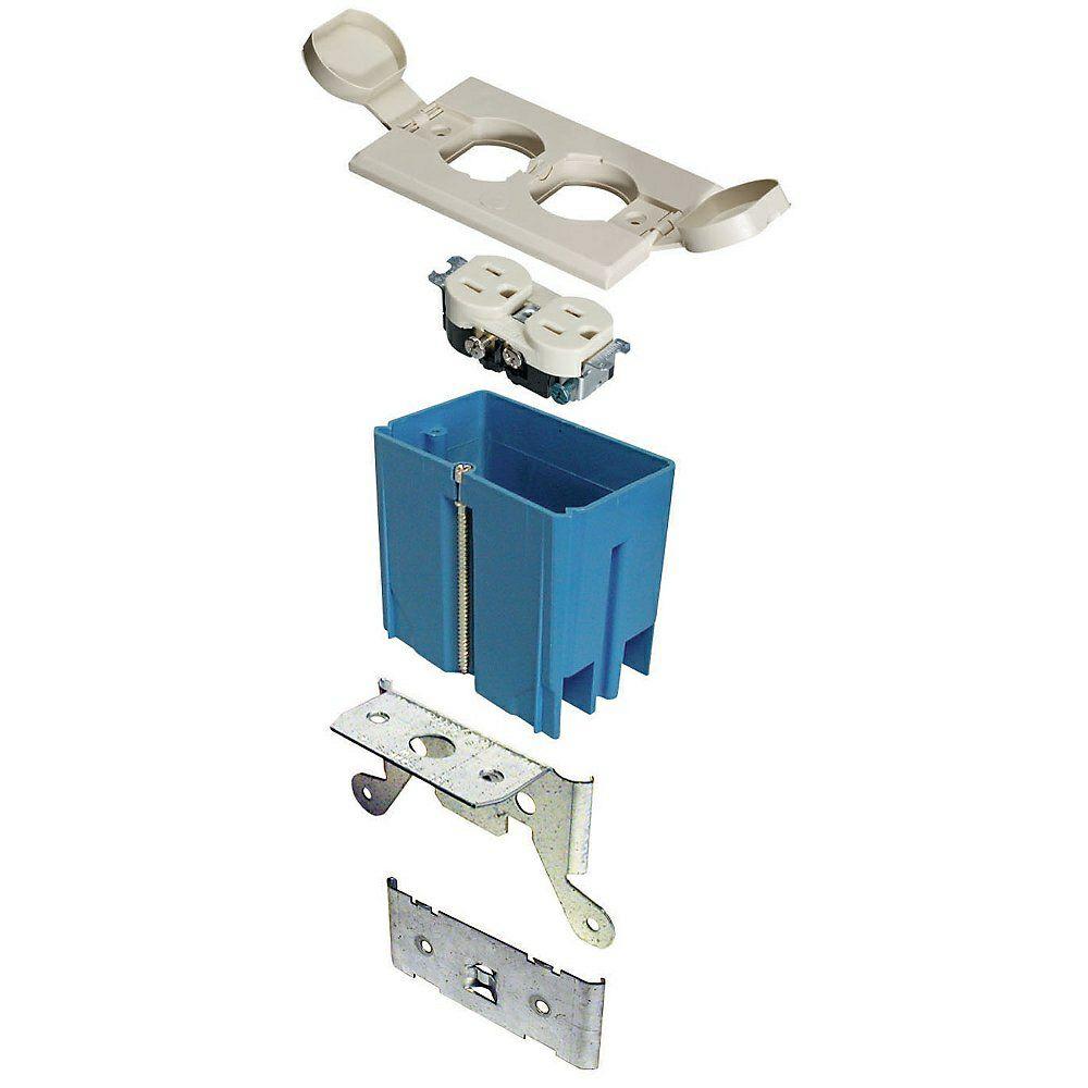 Carlon 1 Gang 21 Cu In Adjustable Floor Box Ivory B121bfbrr