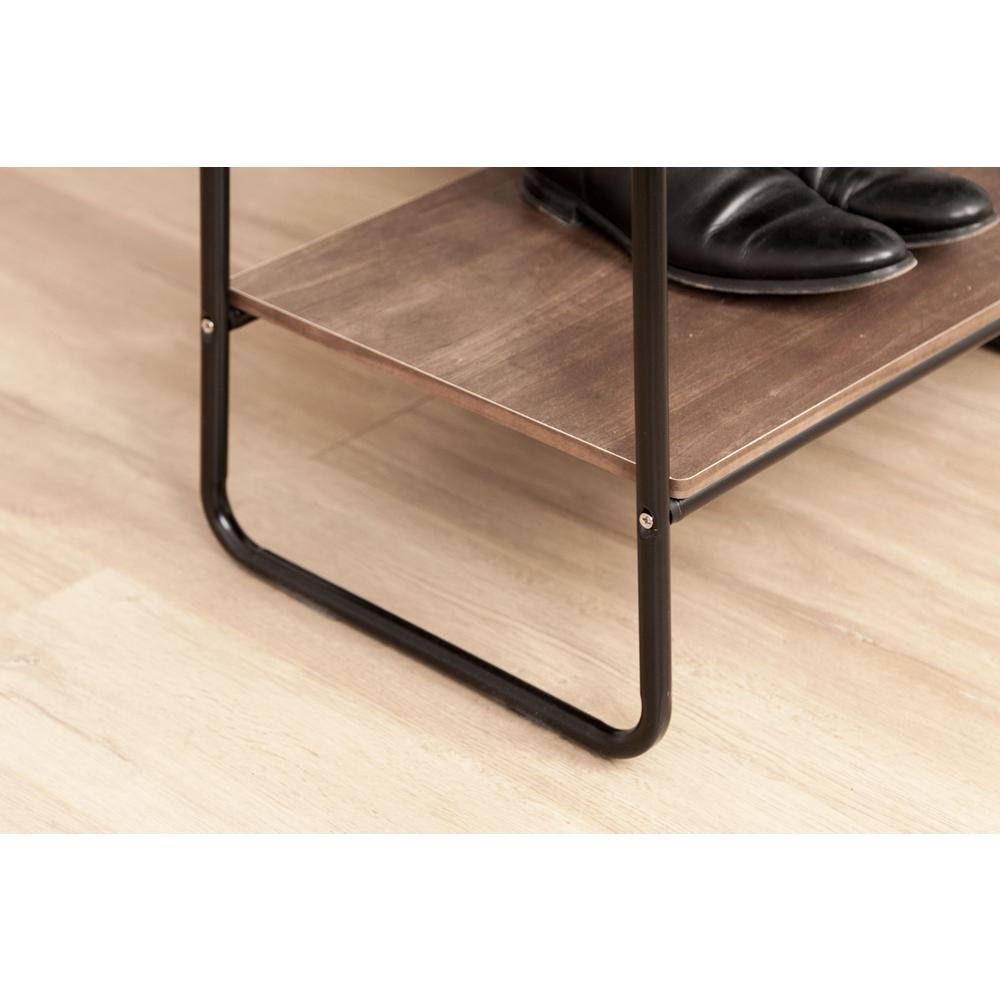 Iris Black Metal Clothes Rack With 2 Wood Shelves 16 In W X 59